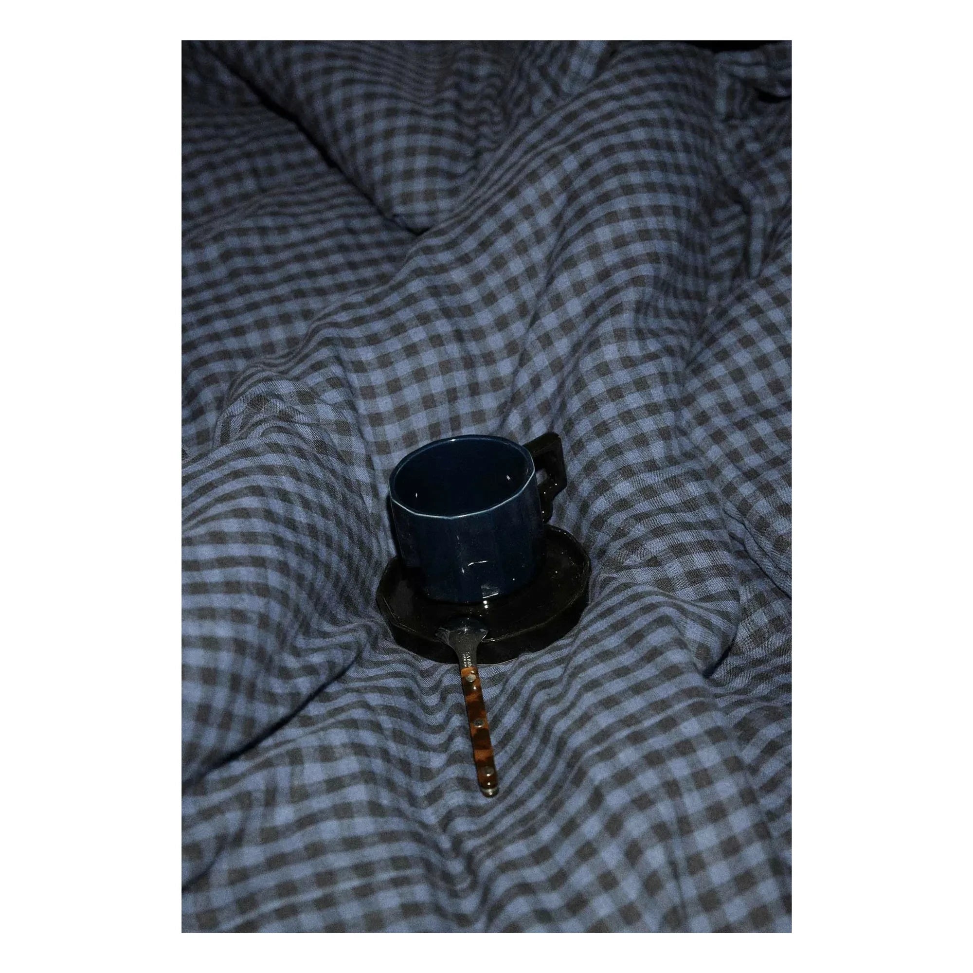 Gabrielle Paris - Washed Linen Duvet Cover | Vichy Marine