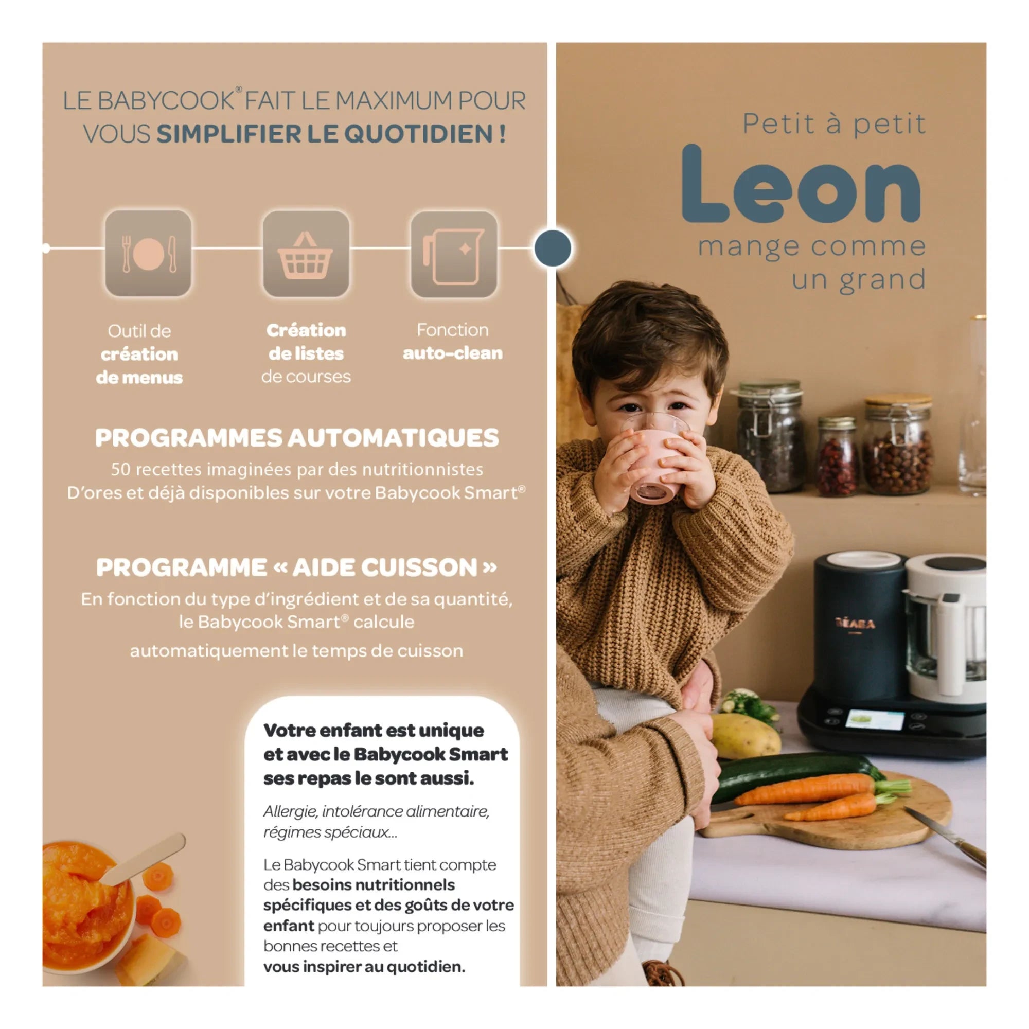Béaba - BabyCook Smart Baby Food Maker | Charcoal Gray