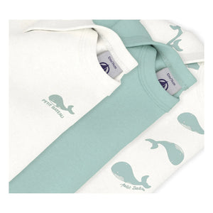 Petit Bateau - 3-piece Organic Cotton Whale Romper Set | White