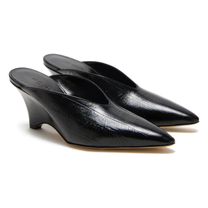 Le Monde Beryl - Victoria Leather Mules | Black