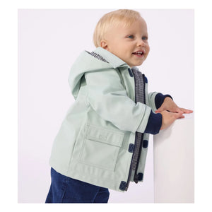 Petit Bateau - Iconic Raincoat Made from Recycled Fibers Baby | Green Water