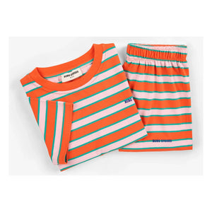 Bobo Choses - Organic Cotton Striped T-Shirt and Shorts Set | Red