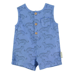 Piupiuchick - Tiger Organic Cotton Romper | Blue