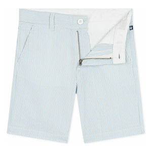 Petit Bateau - Striped Bermuda Shorts Seersucker Organic Cotton | Light Blue