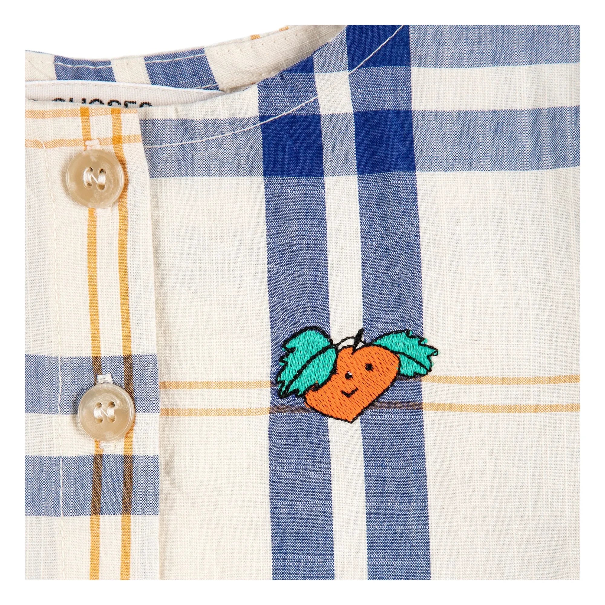 Bobo Choses - Tartan Organic Cotton Baby Dress | Ecru