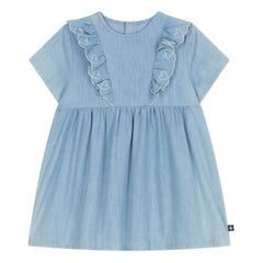 Petit Bateau - Embroidered Chambray Dress | Light Blue