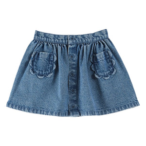 Emile et Ida - Denim Floral Skirt