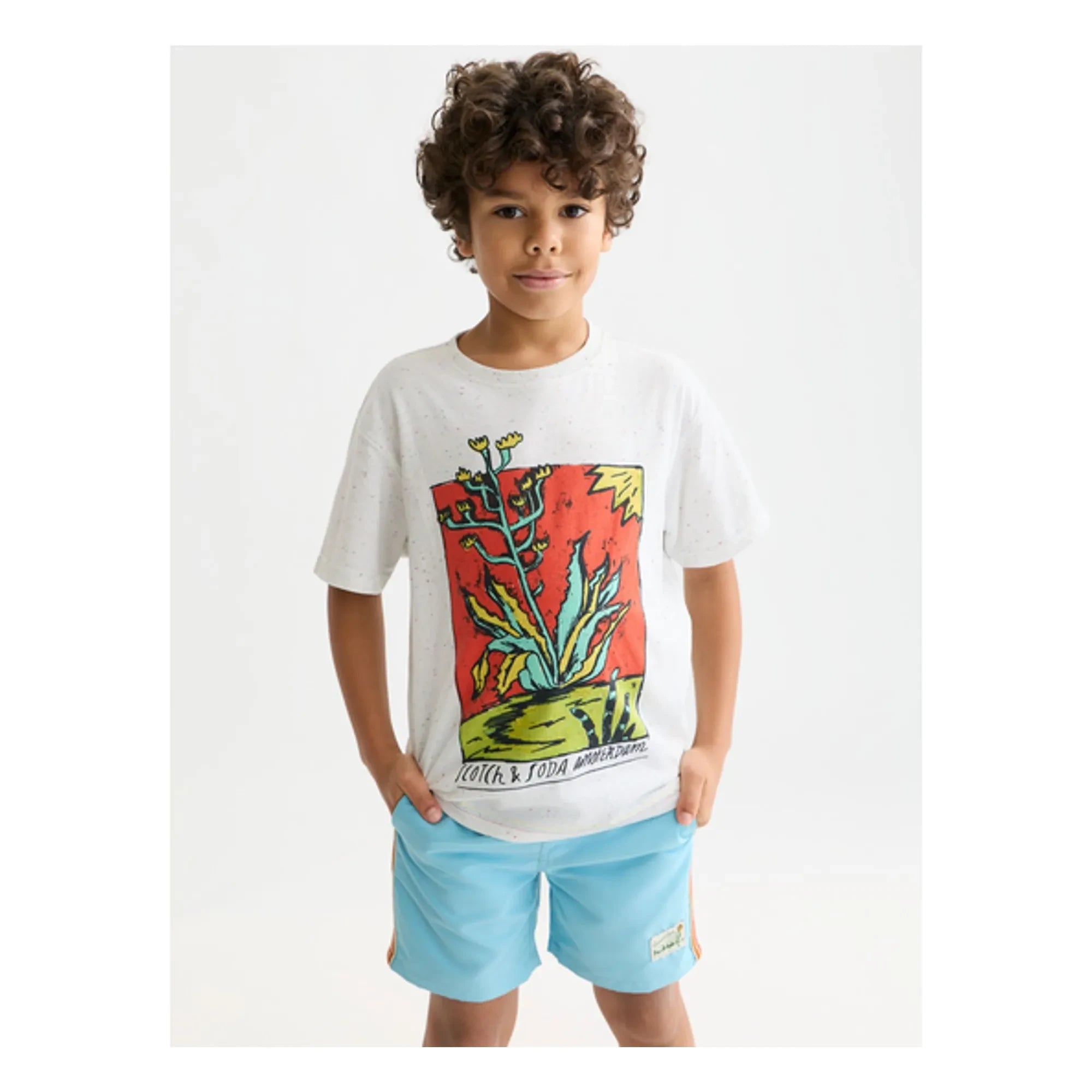 Scotch & Soda - Tişört Artwork Neps | Beyaz