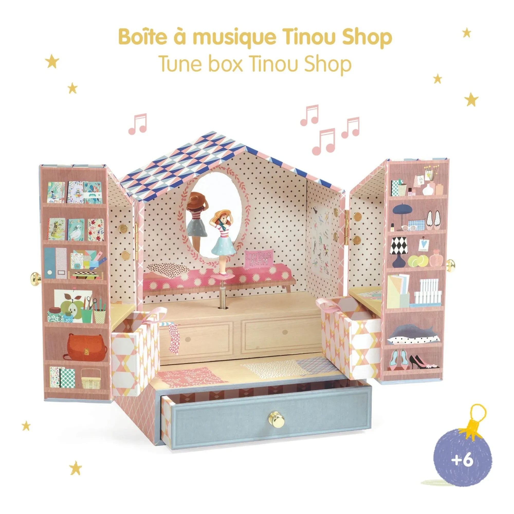 Djeco - Tinou Shop takı kutusu | Pembe