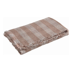 Maison de Vacances - Washed Linen Vichy Cottage Throw | Nude