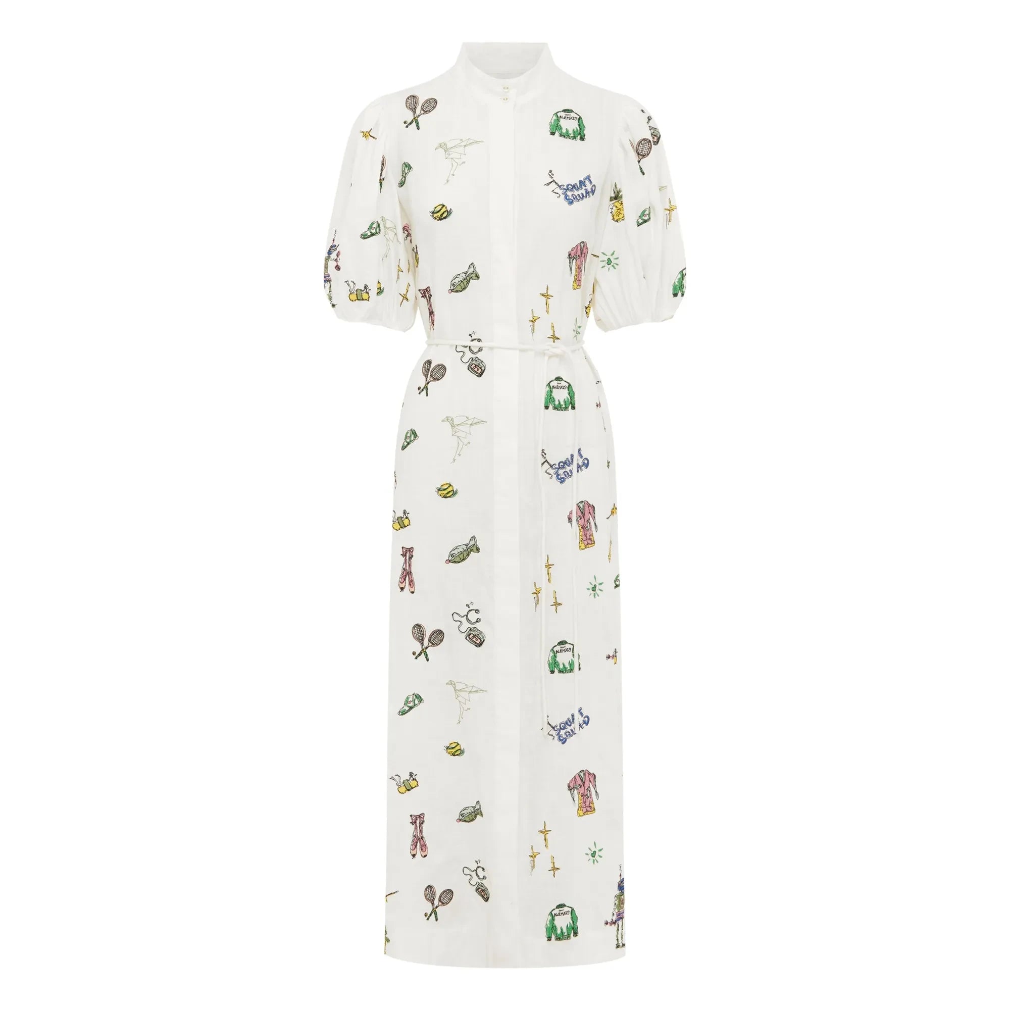Alémais - Embroidered Linen Dress | Cream