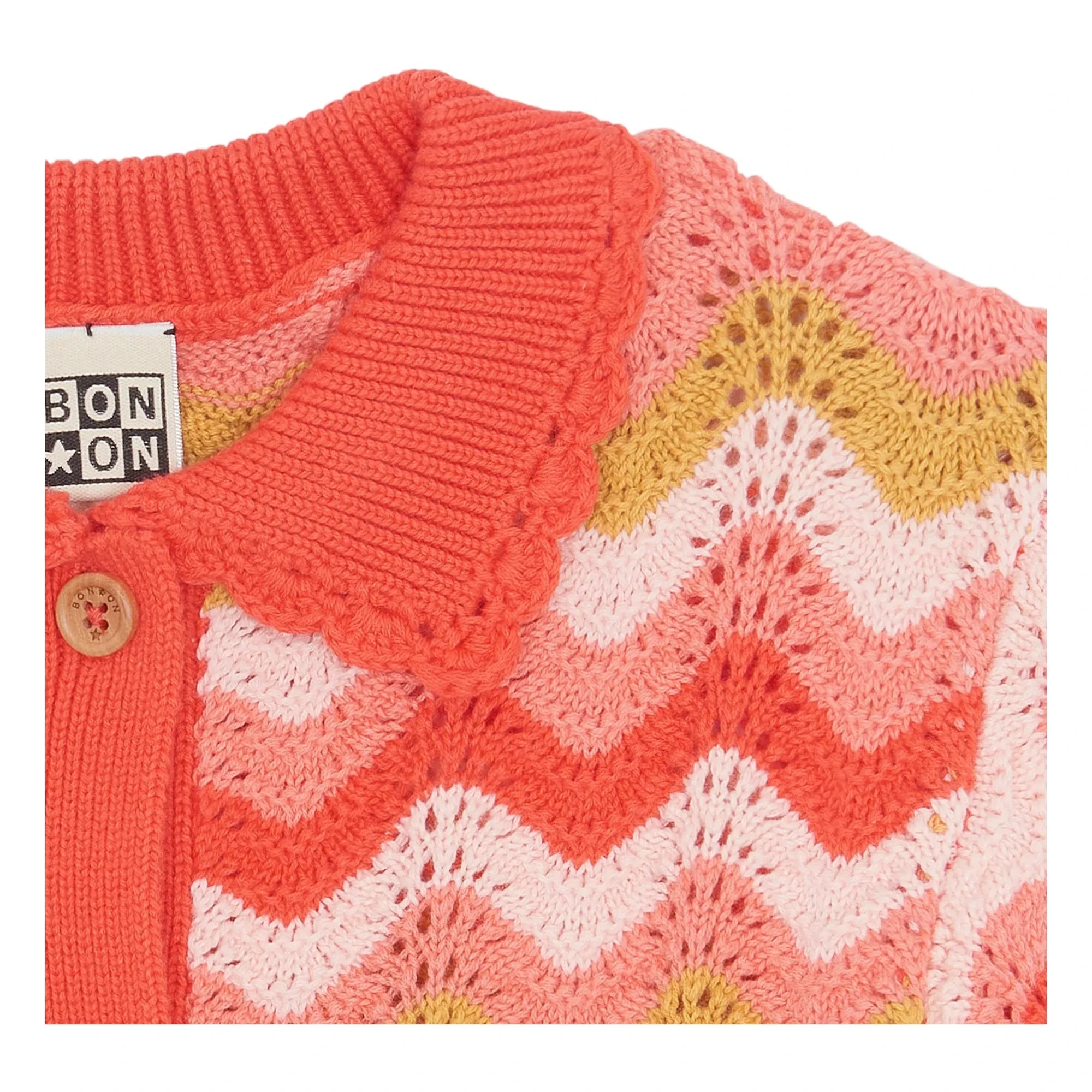 Bonton - Ninon Crochet Collar Shirt | Coral