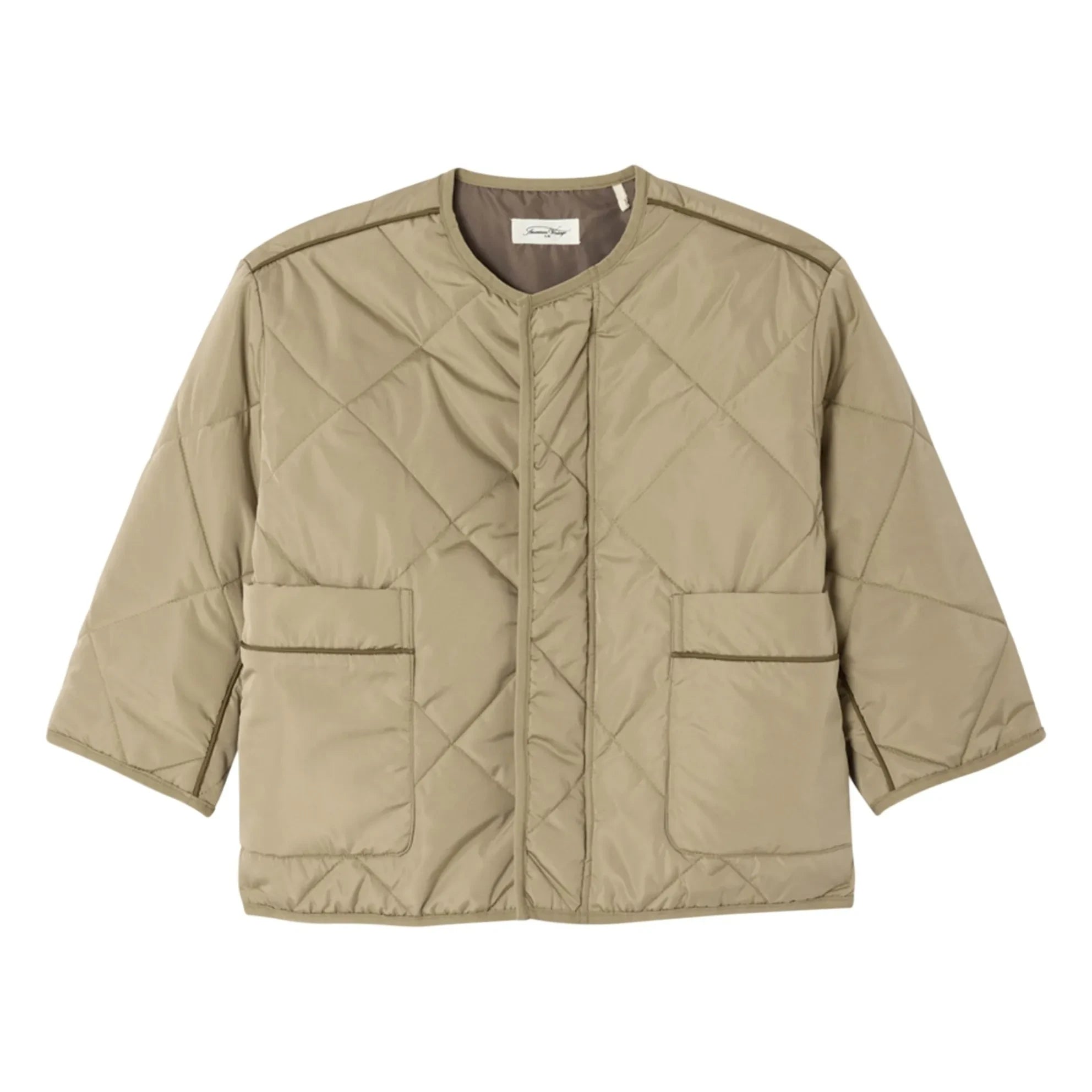 American Vintage - Vowbay Water-Repellent Quilted Jacket Recycled Fiber | Khaki