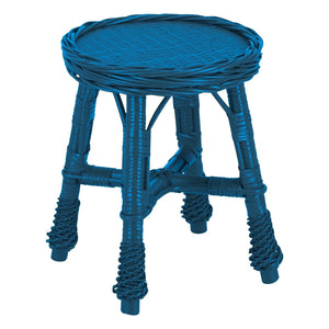 House of Capricorn - Furnas woven wicker stool | Blue