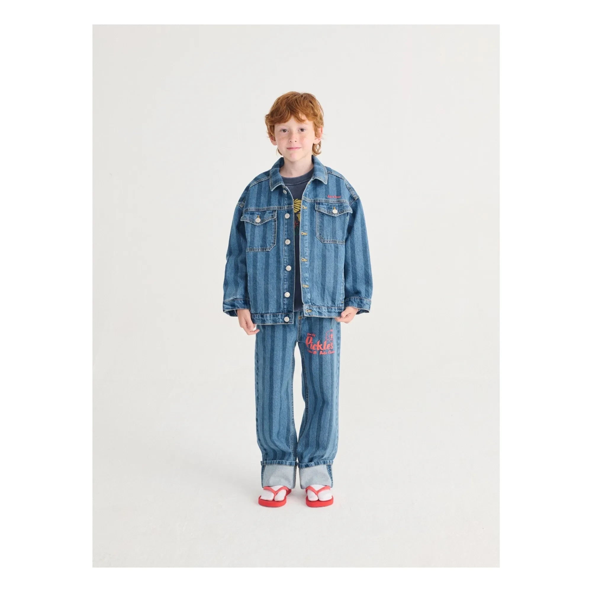 Bobo Choses - Organic Cotton Striped Jeans | Blue