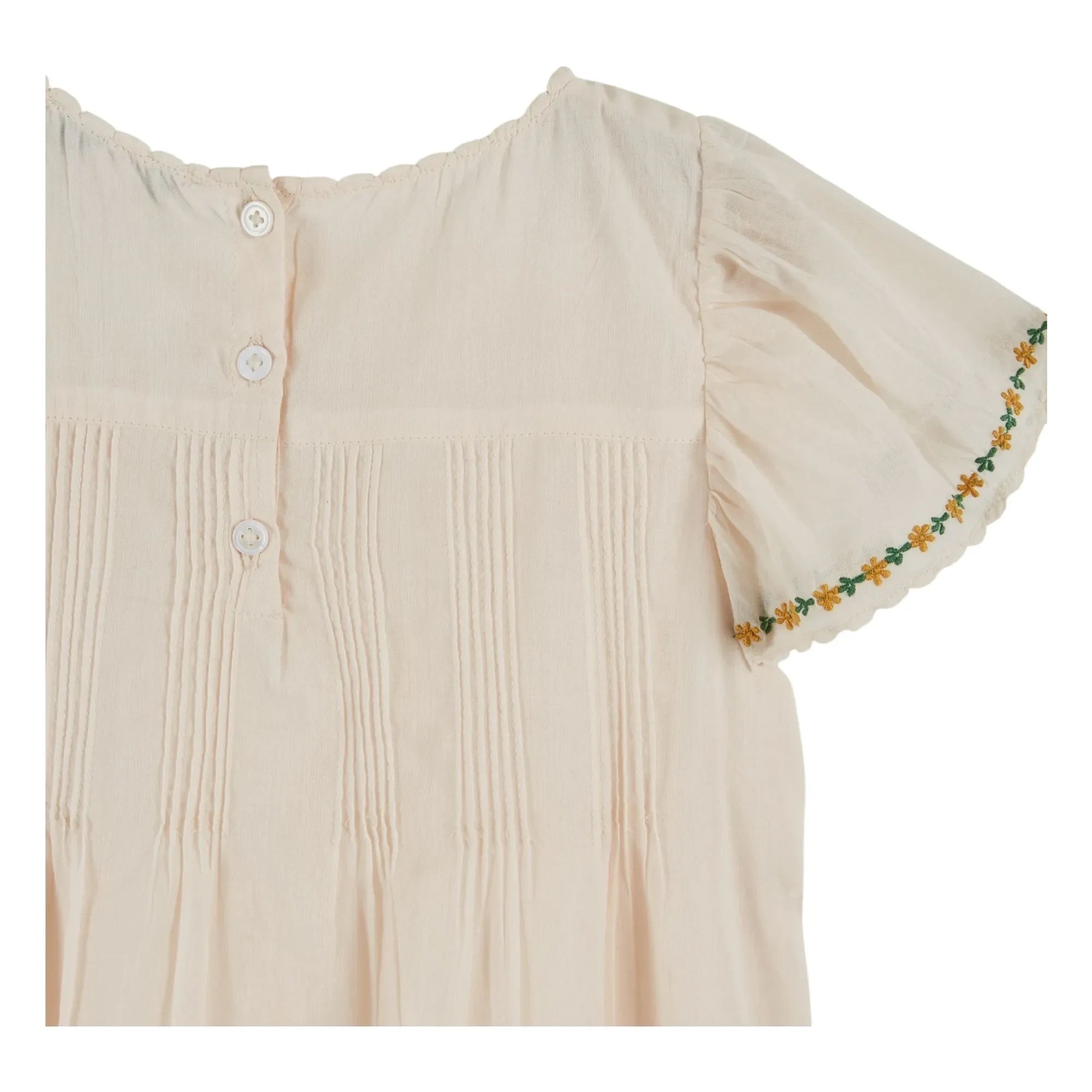 Emile et Ida - Floral Embroidery Dress | Cream