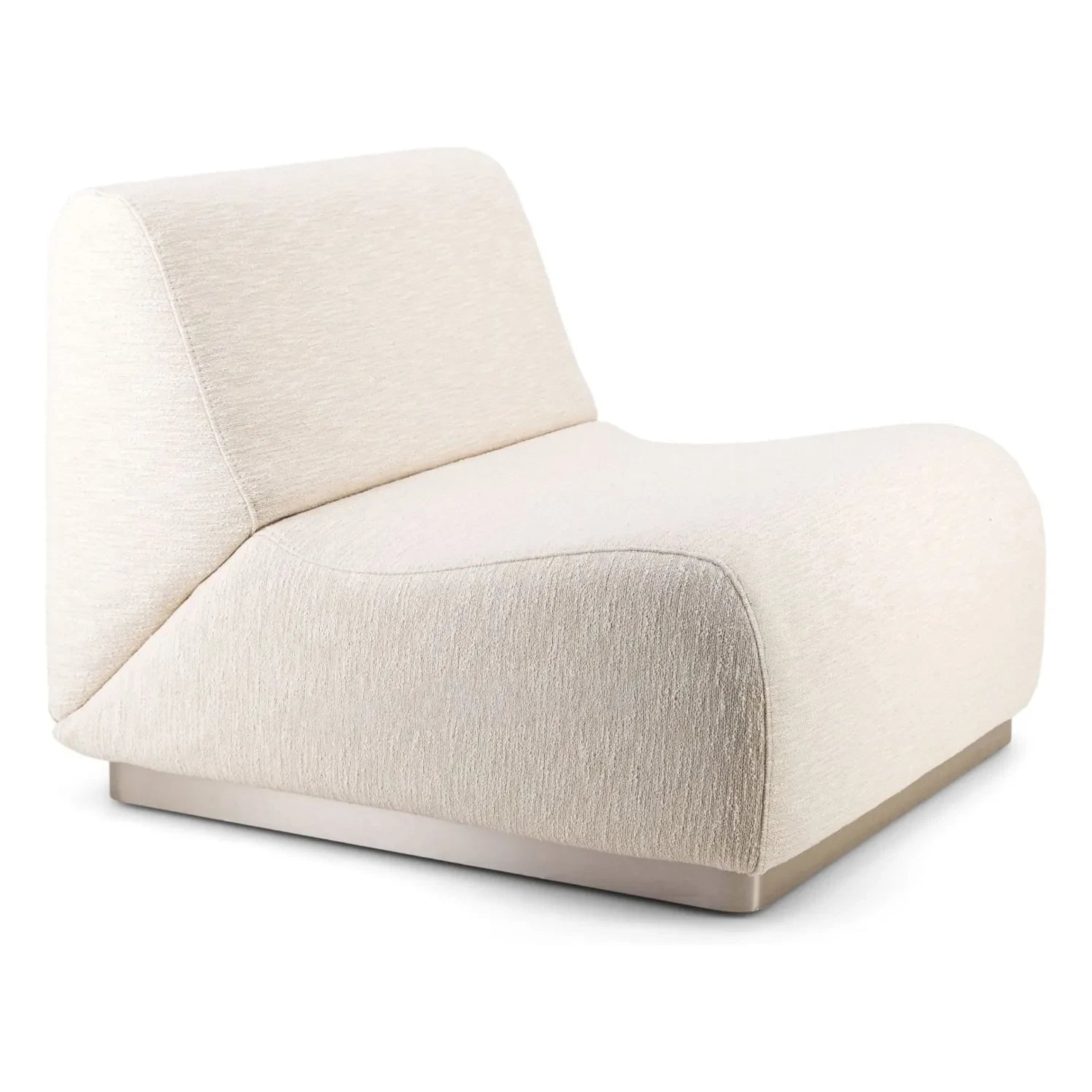 The Socialite Family - Woven Fabric Rotondo Modular Fireplace Armchair | Cream