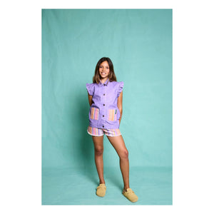 Favorite People - Ricotta Striped Shorts | Purple