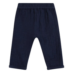 Tartine et Chocolat - Cotton Gingham Buttoned Pants | Navy