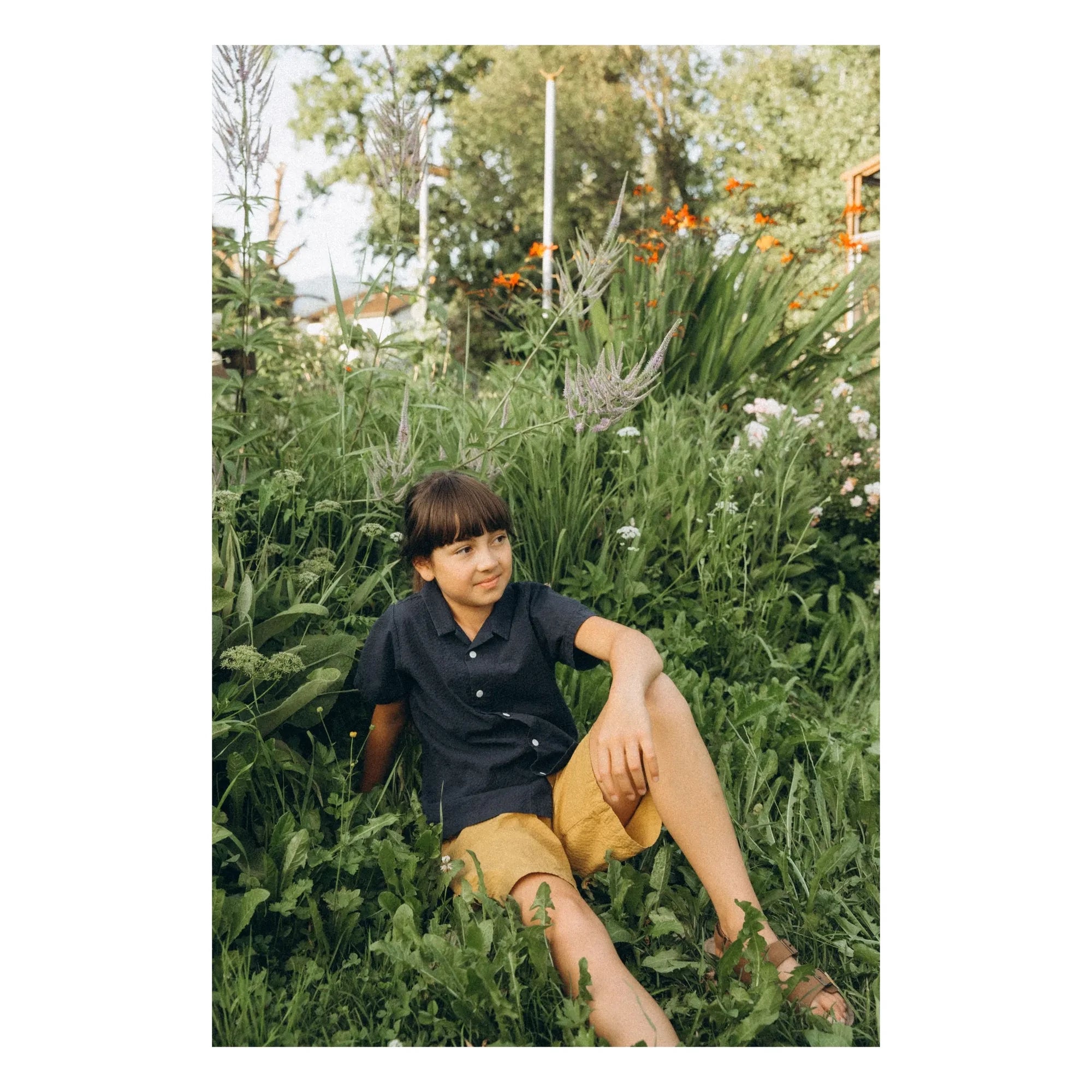 Matona - Plain Organic Cotton Shirt | Navy