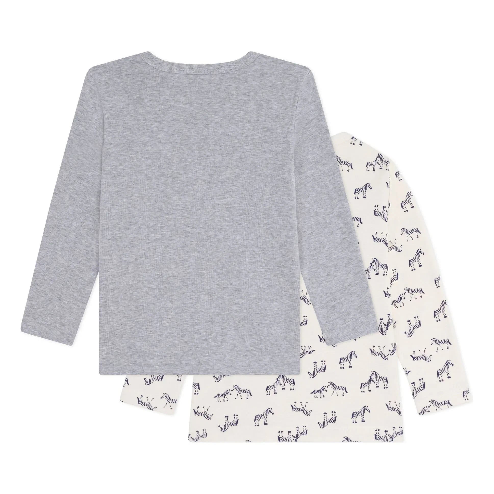 Petit Bateau - 2-Pack Zebra T-Shirt Set | Ecru