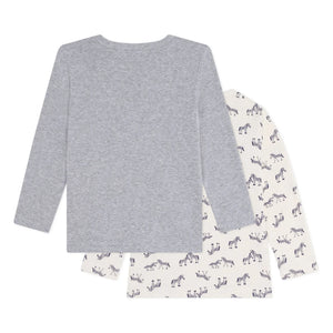 Petit Bateau - 2-Pack Zebra T-Shirt Set | Ecru