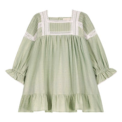 Louise Misha - Laureline organic cotton dress | Almond Green