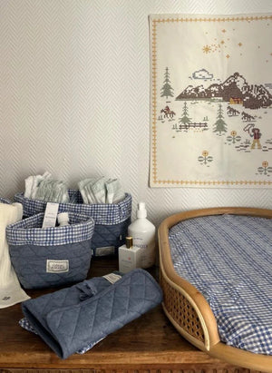 Editions Aimable - Paolo rectangular storage basket | Blue Chambray