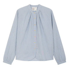 Leon & Harper - Cirus Striped Organic Cotton Blouses | Blue