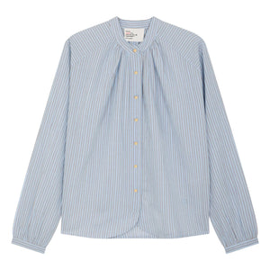Leon & Harper - Cirus Striped Organic Cotton Blouses | Blue