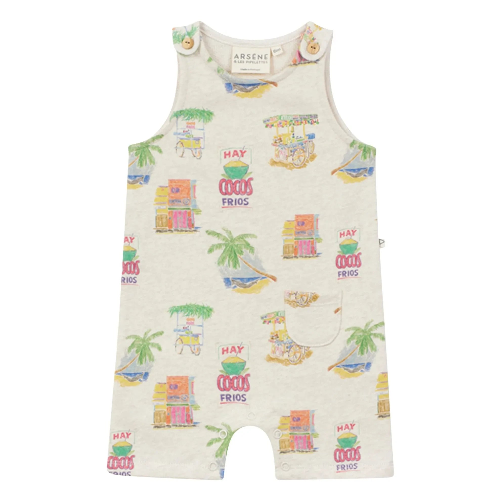 Arsène et Les Pipelettes - Organic Cotton Palm Romper | Ecru