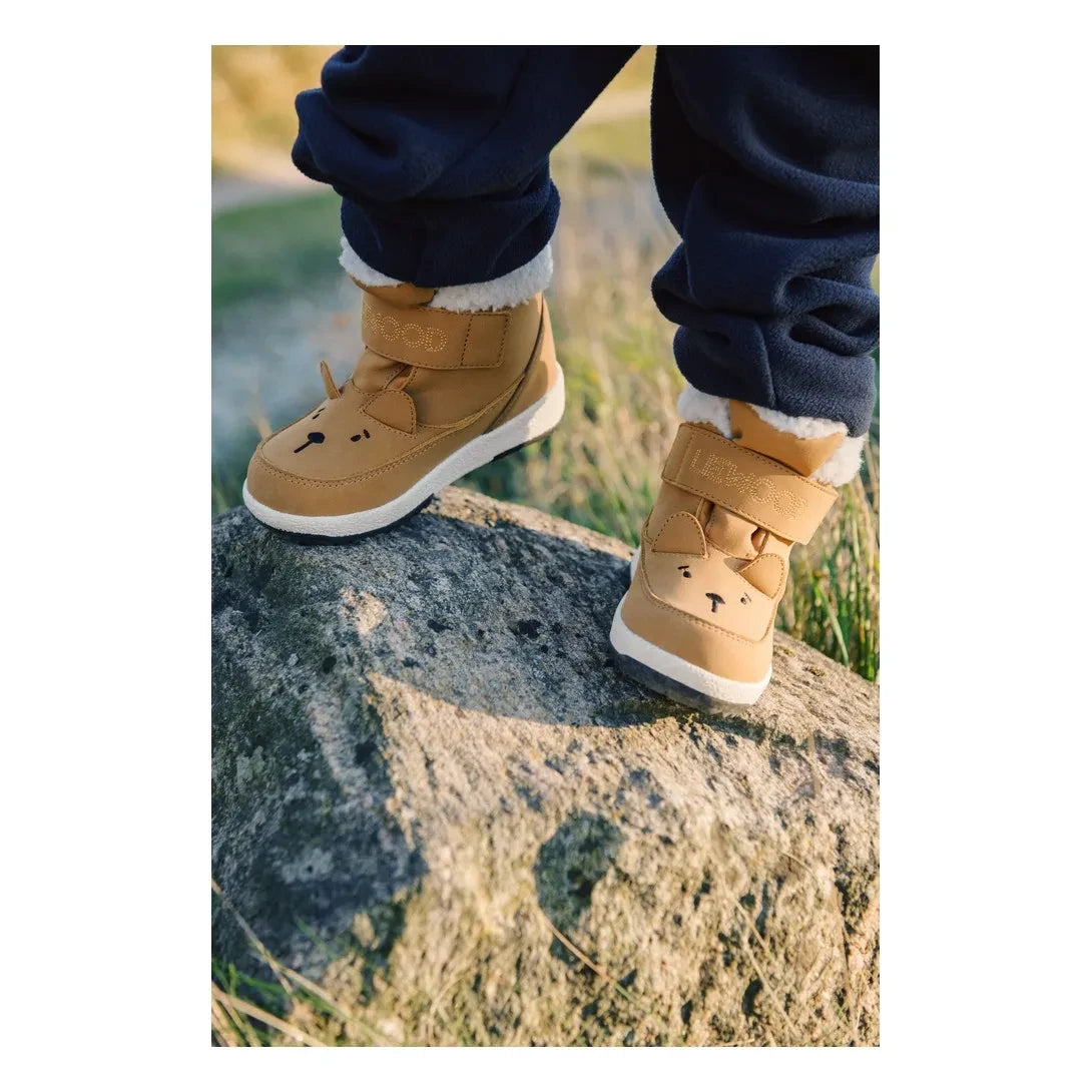 Liewood - Barley Bear Plush-Lined Boots Made from Recycled Fibers | Caramel