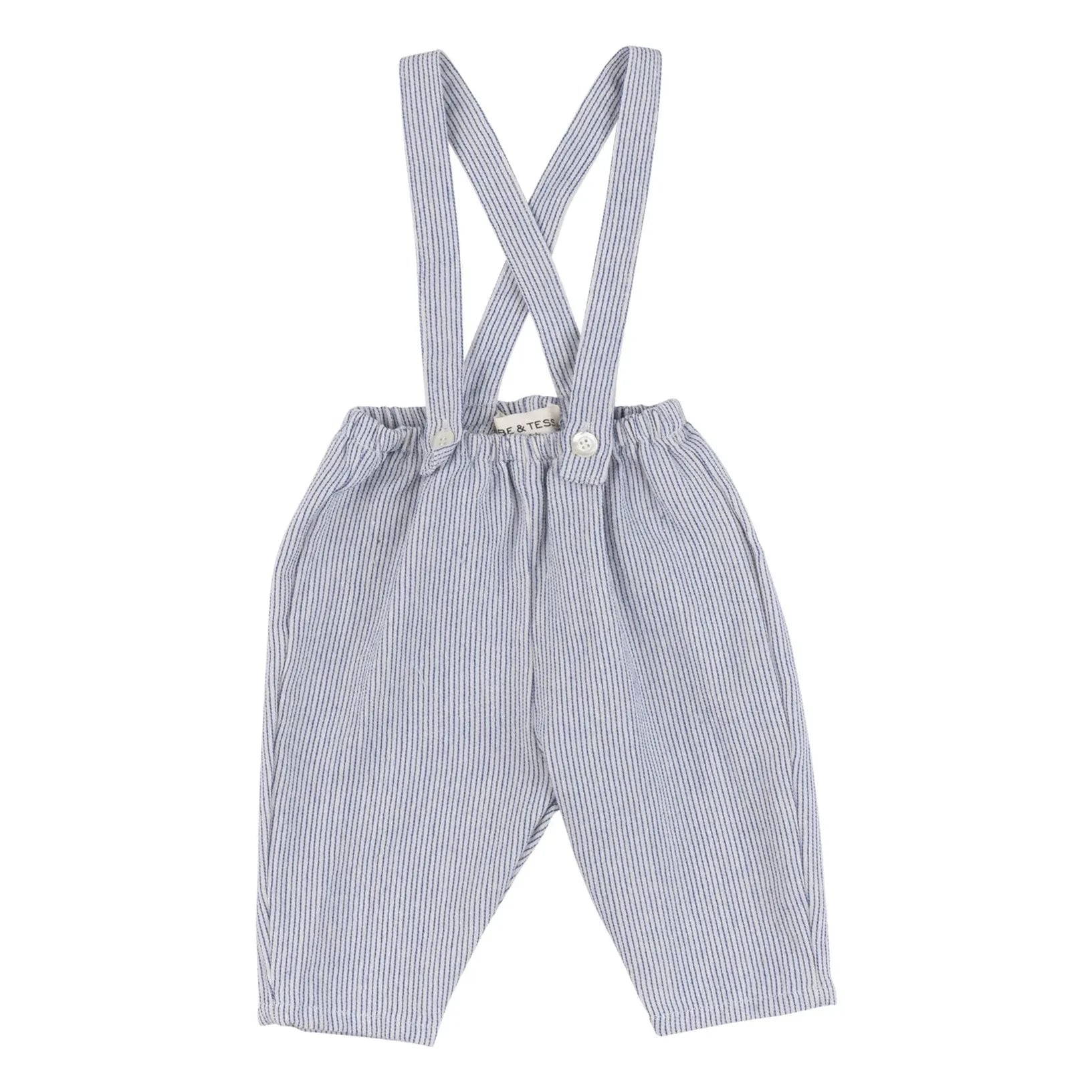 Babe & Tess - Striped Romper | Azure Blue