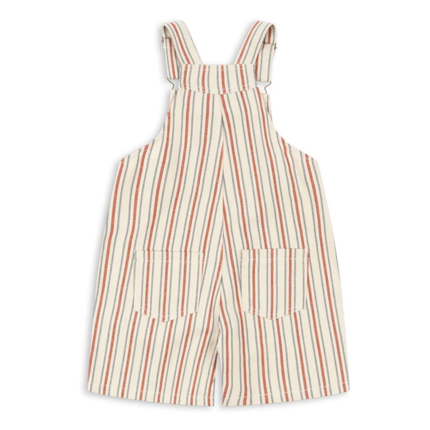 Konges Sløjd - Frankie Striped Organic Cotton Short Dungarees | Beige