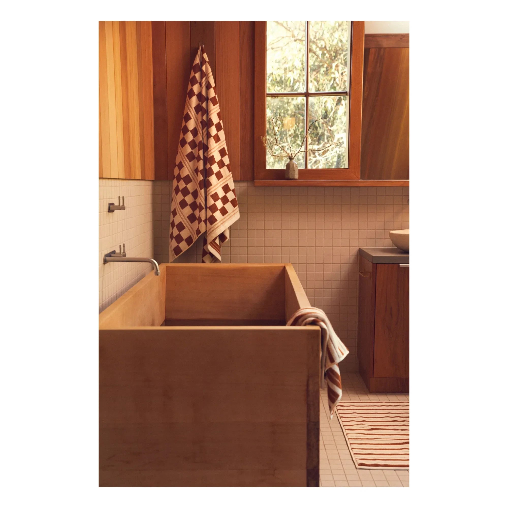 Baina - Echo Bathroom Mat | Terracotta