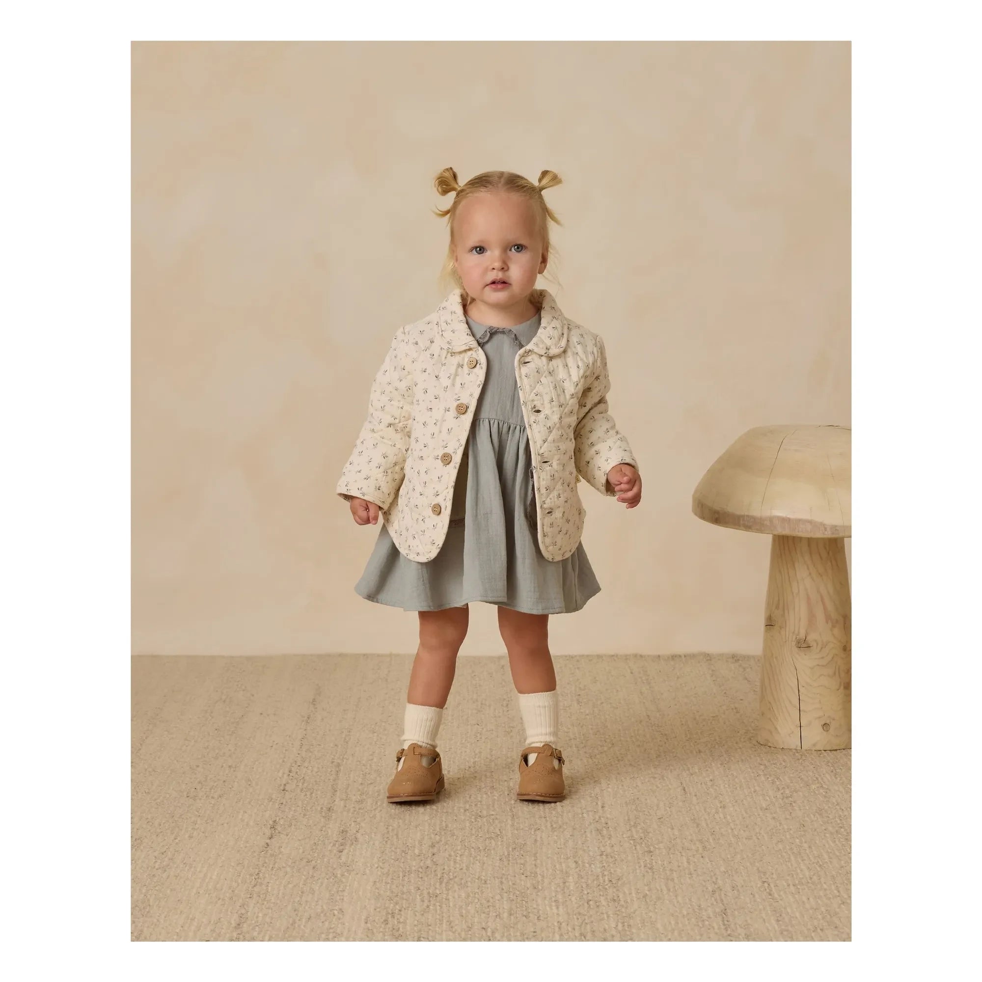 Quincy Mae - Fleurie Quilted Jacket Organic Cotton Gauze | Ecru