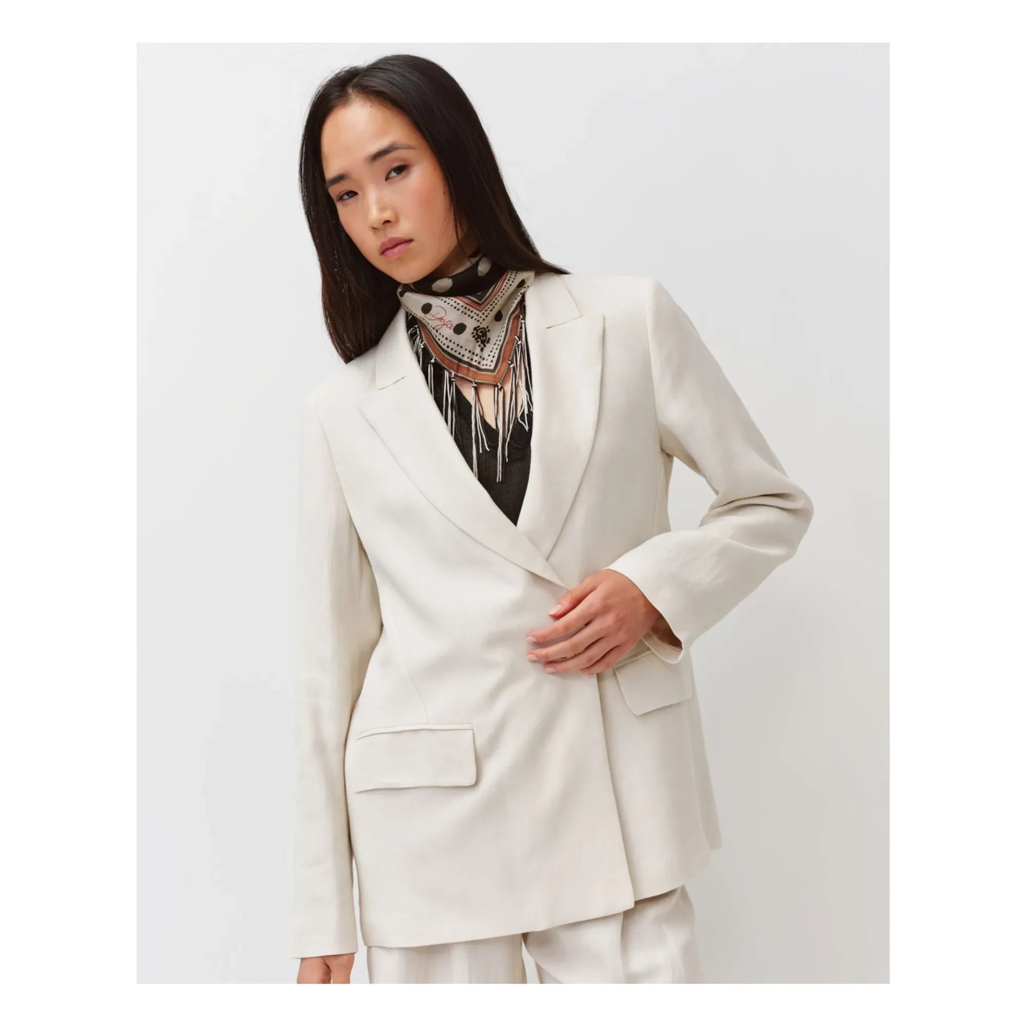 Diega - Fareo Silk Scarf | Ecru