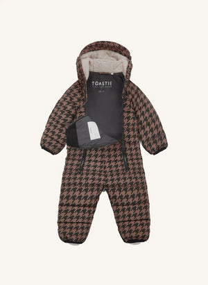 Töastie - Waterproof Houndstooth Cloud Jacket Made from Recycled Fibers | Brown