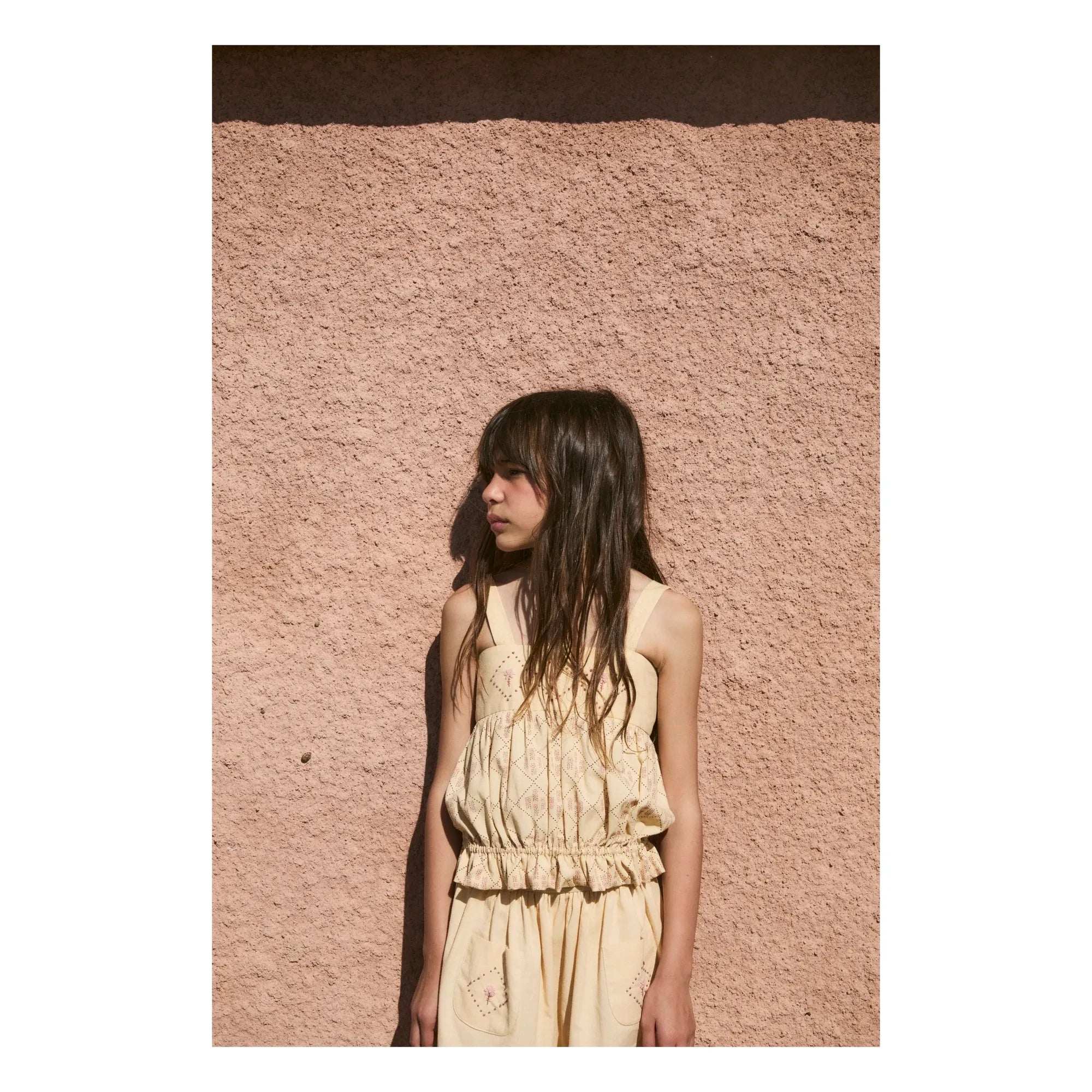 birinit - Castelflorite embroidered upper Organic cotton | Honey