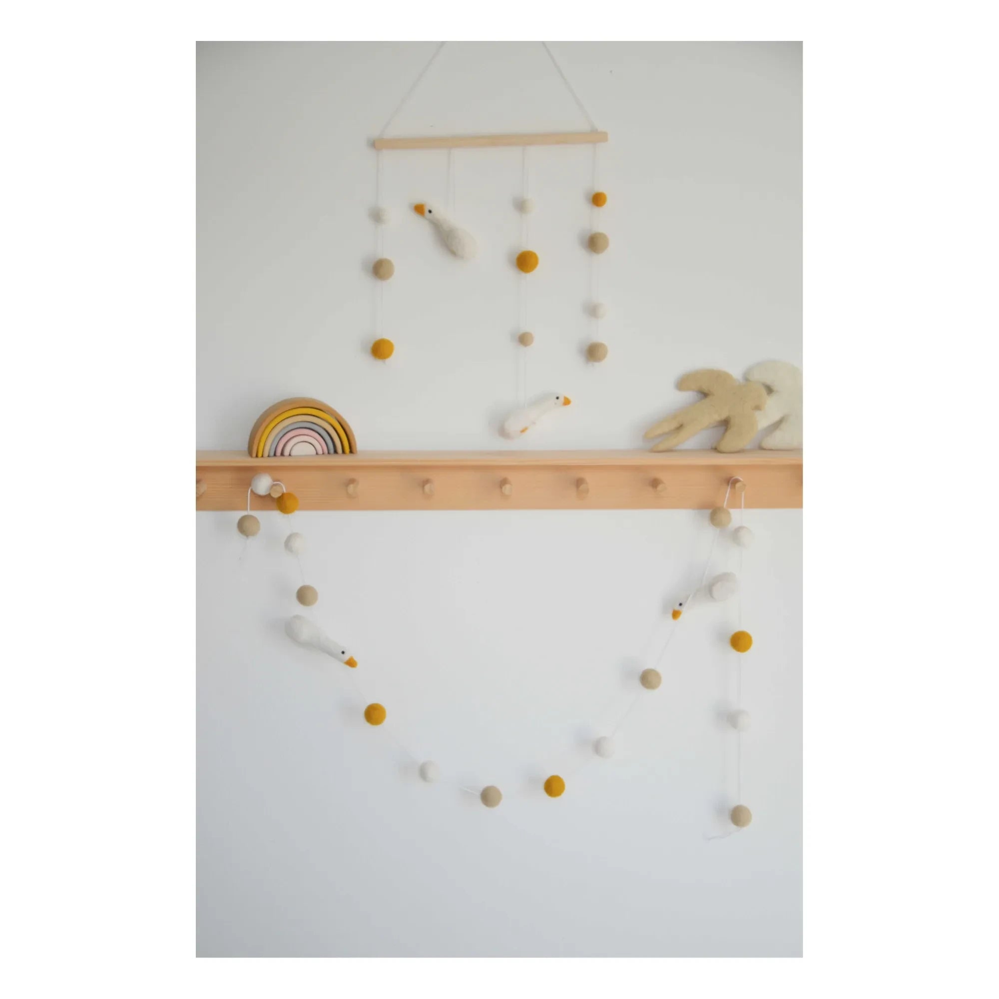 Calm - Goose Wall Mobile | White