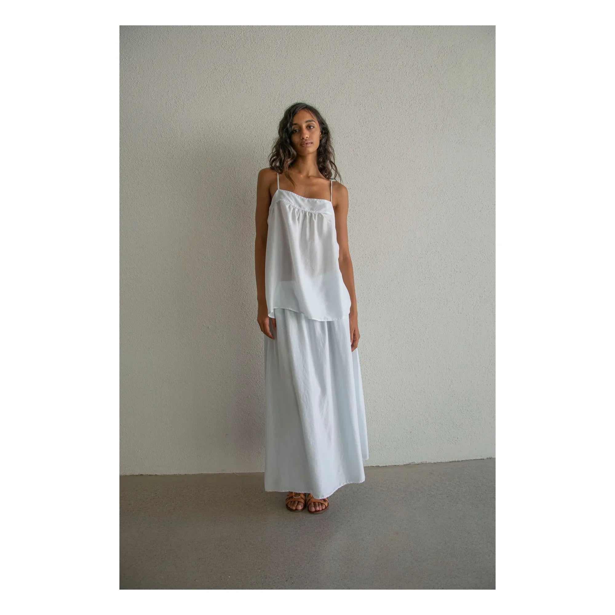 THEAVANT - La Fille Silk Pongee Top | Açık Mavi