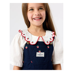 Goldie + Ace - Strawberry Short Overalls | Navy Blue