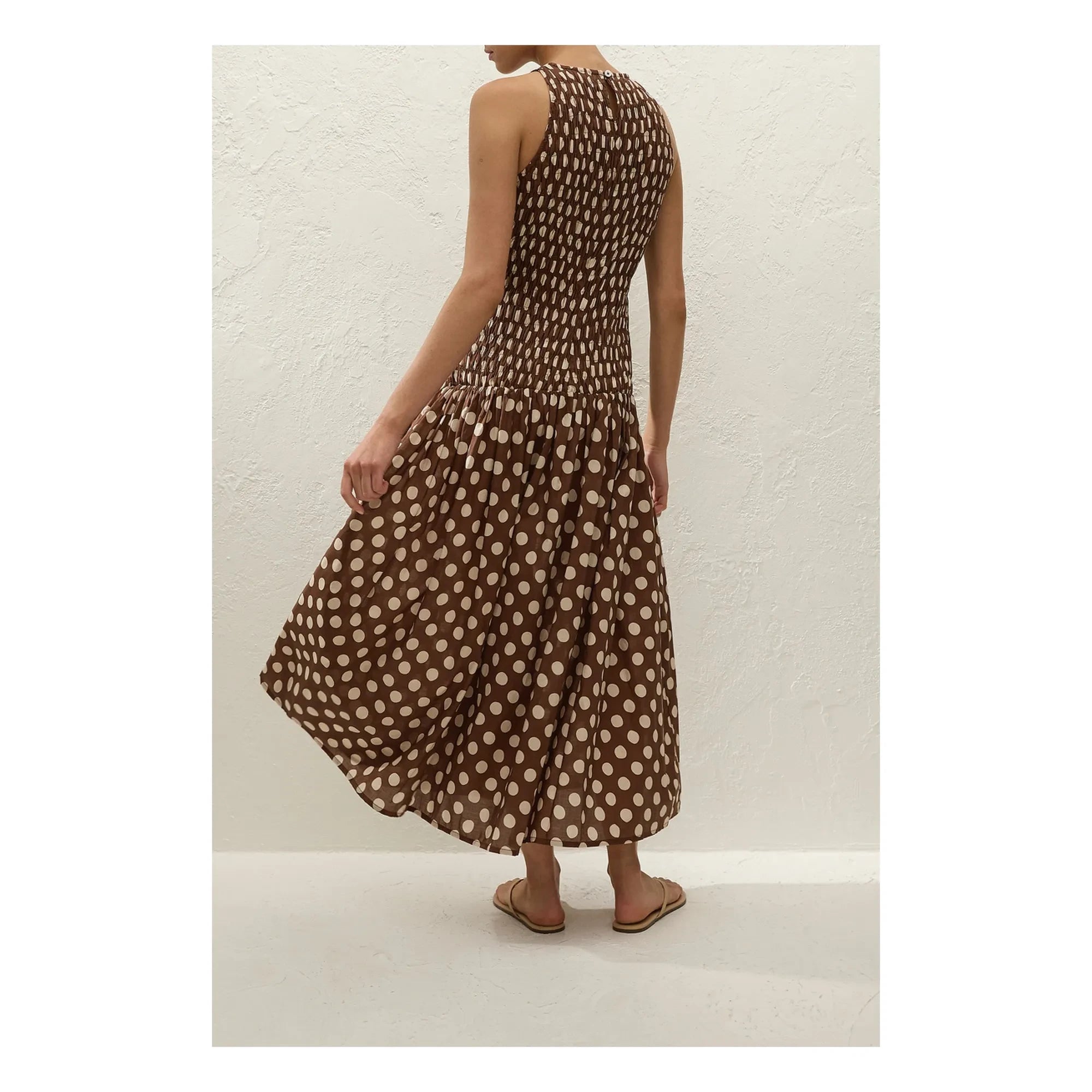 Faithfull the Brand - Luisa Polka Dot Cotton Dress | Chocolate
