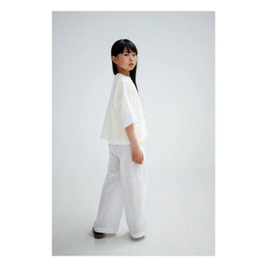 Repose AMS - Button-back blouse Embroidered Anglaise Organic cotton | White