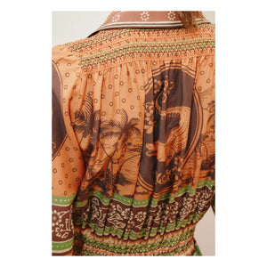Alémais - Alberta Silk and Cotton Dress | Orange
