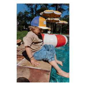 Hello Hossy - Trucker Mini Organic Cotton Curved Visor Hat | Camel
