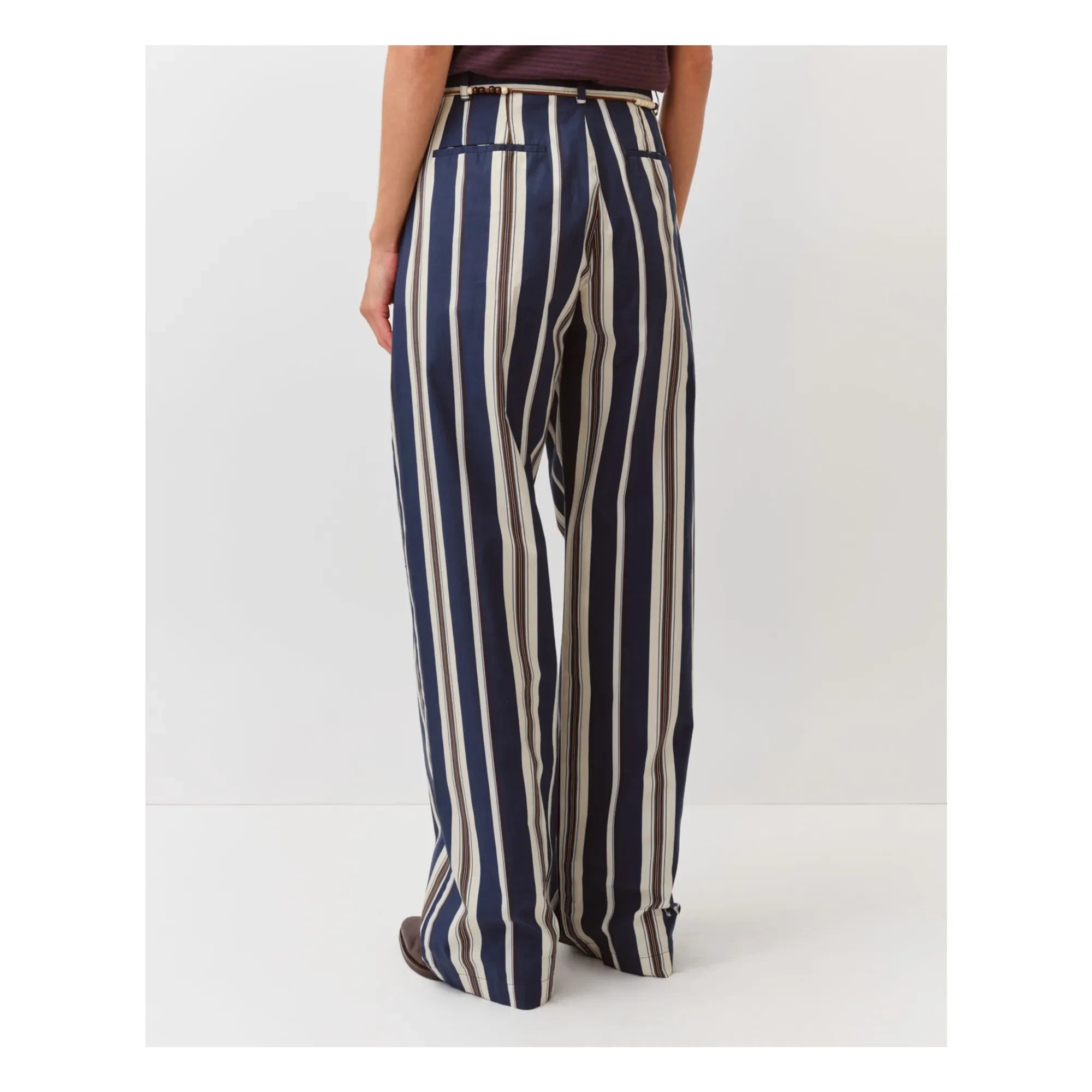Diega - Pimao Striped Trousers | Navy Blue