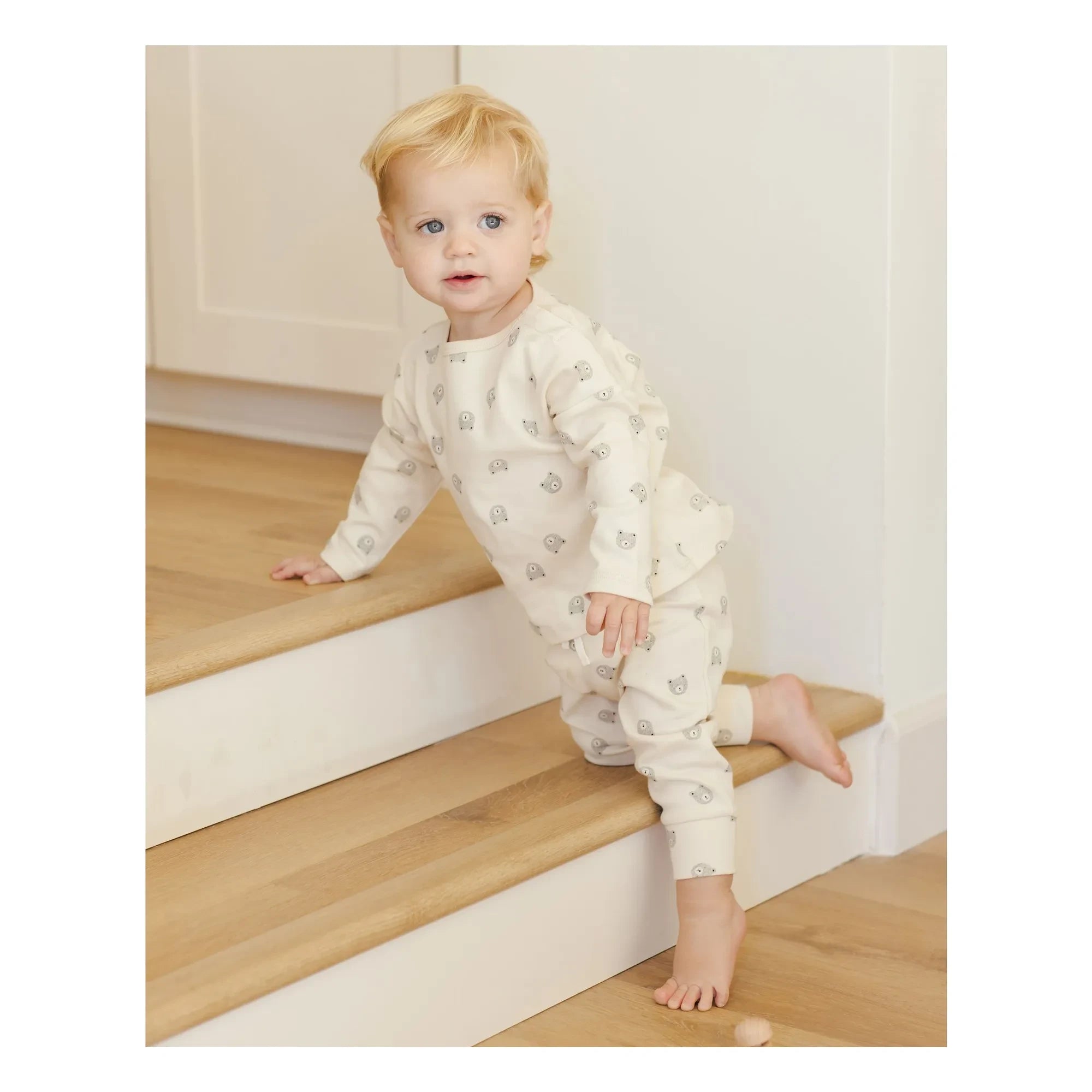 Quincy Mae - Organic Cotton Bear Pants | Ecru