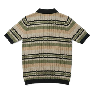 Smallable Woman - Selma Striped Polo Neck T-shirt | Iced Brown