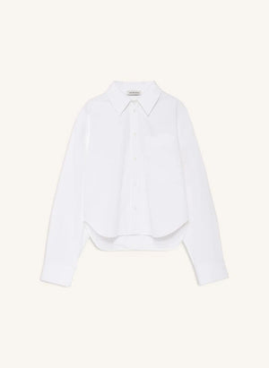 Anine Bing - Scott Cotton Crop Shirt | White